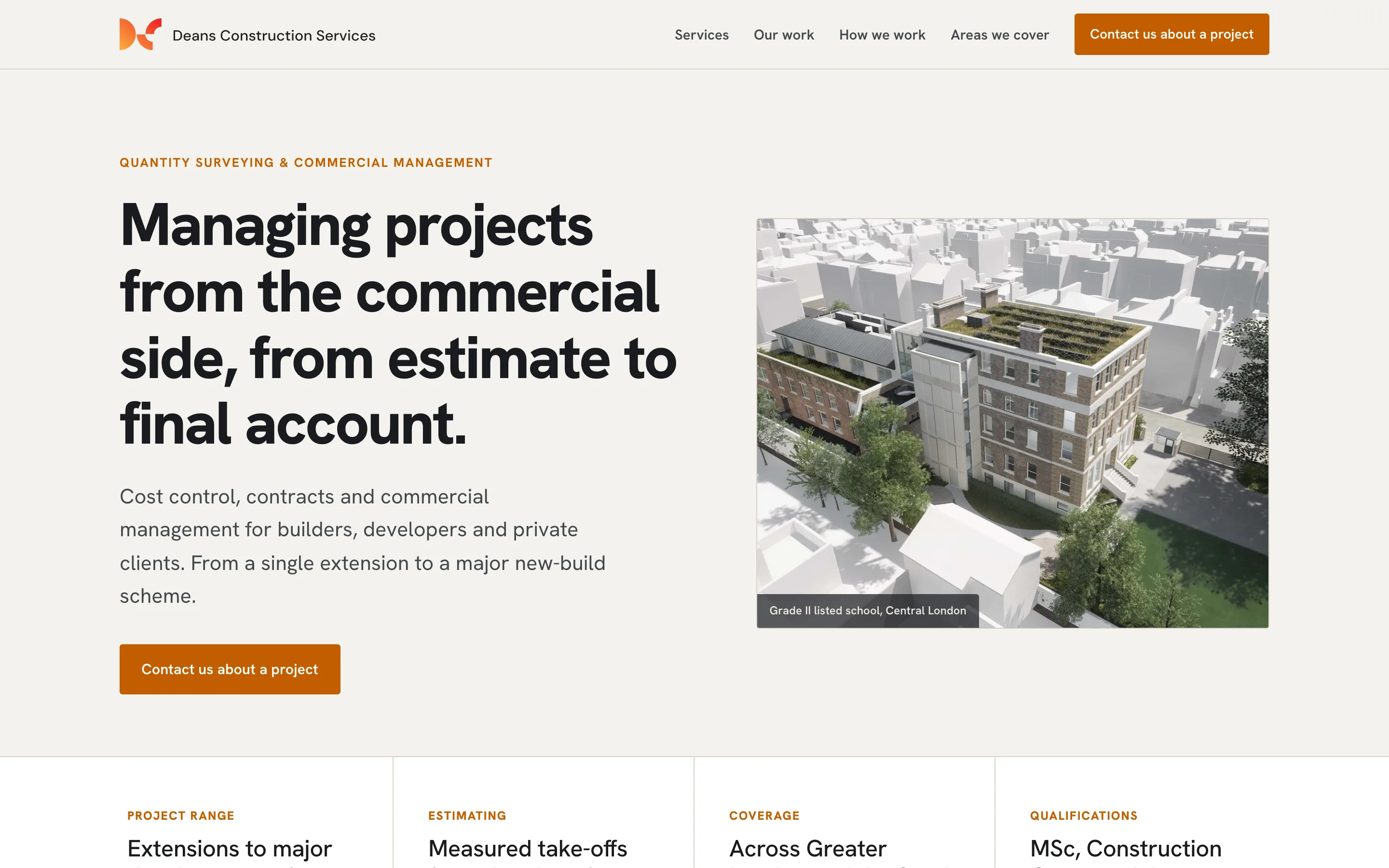 Deans Construction Services Ltd — landing page